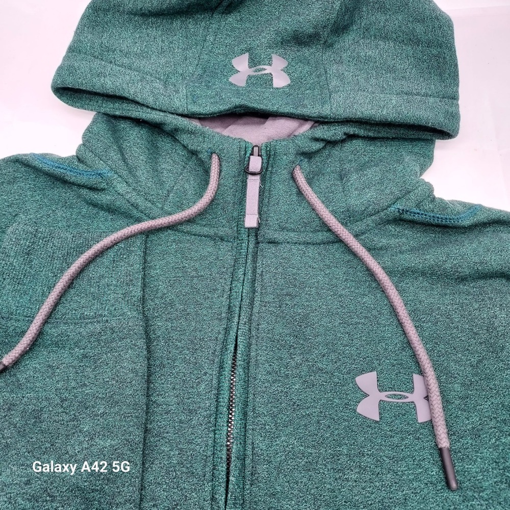 Under Armour Mens ColdGear Threadborne Fitted Full Zip Hoodie‎ Green MD